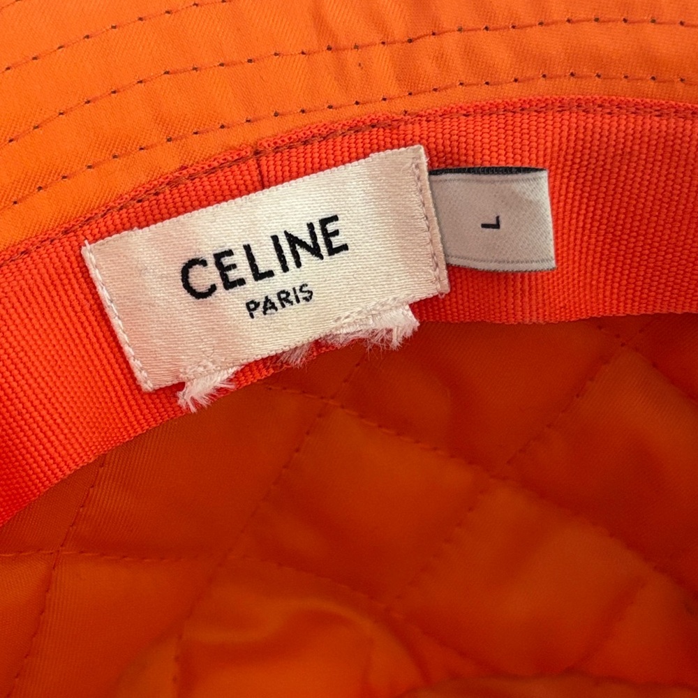 Celine Olive Bucket Hat with Embroidered Logo - Picture 4 of 4